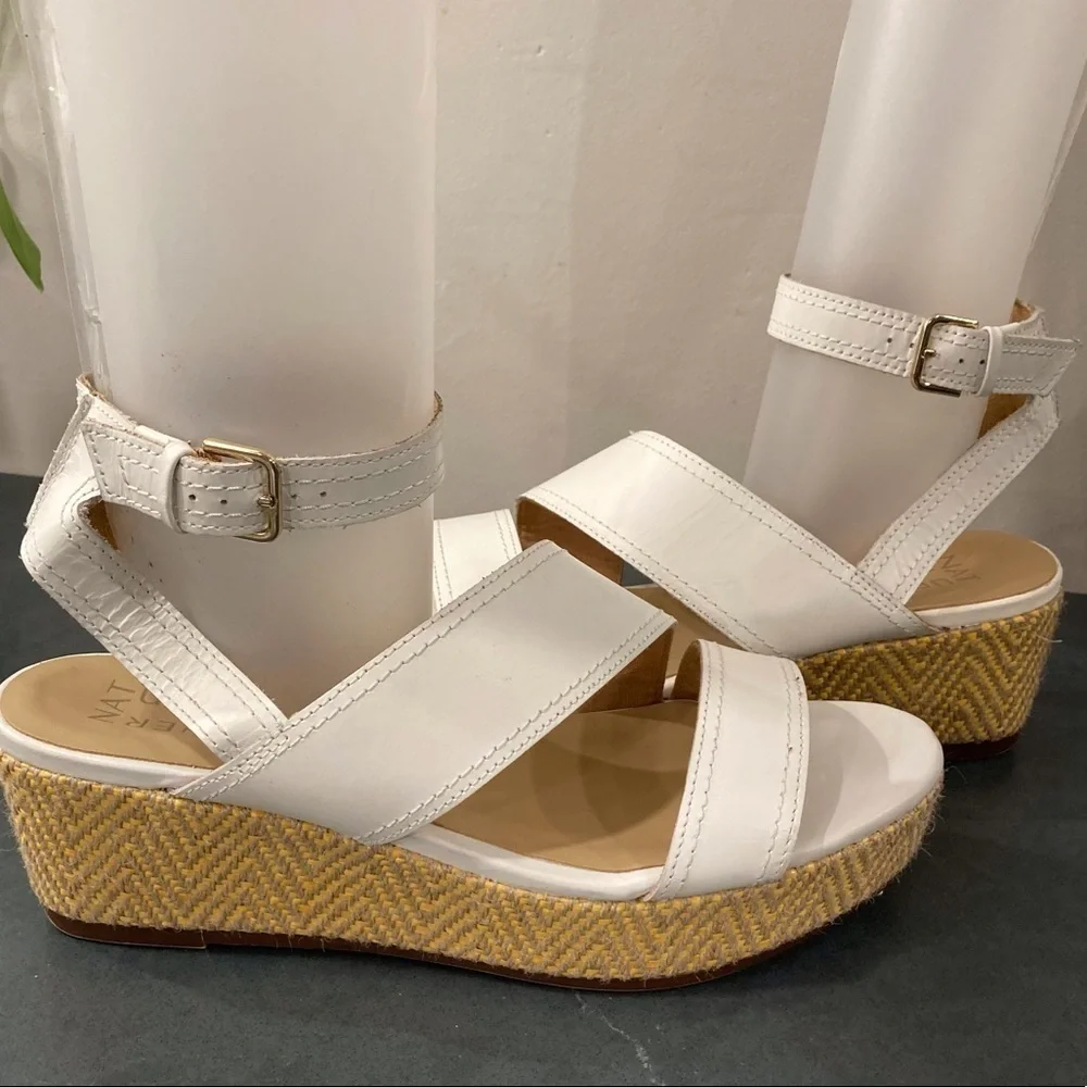 NWT Naturalizer sz 10.5 Ursa white leather espadrille sandals